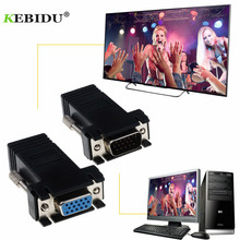 kebidu Mini VGA Extender Cord Monitor Connector Male or Female To Lan Cat5 Cat5e RJ45 Ethernet Adapter for PC Laptop New Arrival 2024 - buy cheap