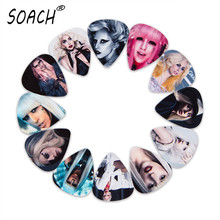 SOACH10pcs/lot 0.46/0.71/1.0mm Acoustic Guitar picks/lady gaga  guitar paddle/Instrument bass Guitarra/ukulele pick Parts 2024 - buy cheap