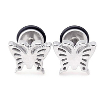 Brincos de borboleta feminina joias da moda animal fofo orelha furador de orelha joias de piercing 1 par 2024 - compre barato