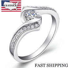 US STOCK 5% Uloveido Women's Cubic Zirconia Silver Wedding Rings Fashion White Crystal Bijoux Ring Female Anillos Girl Gift J367 2024 - buy cheap