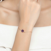 100% Natural Amethyst Bracelets for Women Fine Jewelry 925 Sterling Silver 18K Rose Gold Plated Round Purple Bracelet CCHI035 2024 - buy cheap