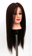 Free Shipping!! High Quality Brown Black Long Hair Hairdressing Cutting Training Mannequin Head With Clamp 2024 - buy cheap