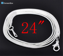 Doreen Box hot-  12 Silver color Lobster Clasp Snake Chain Necklaces24" (B12729) 2024 - buy cheap