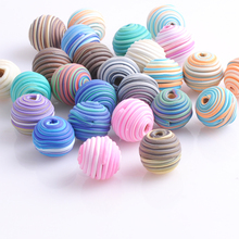14mm 30pcs Mixed Pattern Flat round Polymer Clay Spacer beads For jewelry making YKL0306 2024 - buy cheap