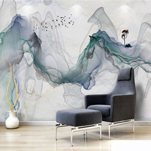Foto Papel De Parede Moderno 3D Estéreo Abstrato Smog Murais Sala de estar do Estilo Chinês Sofá TV Fundo Papel De Parede de Pano 3D parede 2024 - compre barato