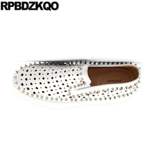 Rivet Genuine Leather High Quality Stud Creepers Real Dandelion Skate Luxury Spike Big Size Men Summer Hollow Shoes Platform 2024 - buy cheap