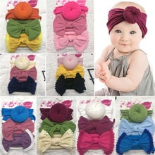 3pcs/Sets Girls Kids Baby Cotton Bow Hairband Headband Sweet Turban Knot Head Wrap 2024 - buy cheap