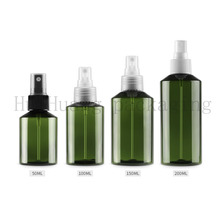 50/100/150ml green empty cosmetic plastic containers with cover mist spray refillable perfume bottle packaging Spray pump bottle 2024 - buy cheap