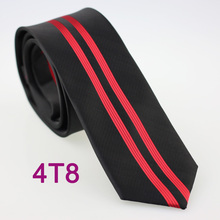 YIBEI Coachella Ties Skinny Red Black Tie Slim Vertical Striped Neckties Narrow Neck Tie Men Jacquard Woven Gravatas Masculinas 2024 - buy cheap