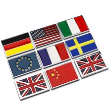 Emblema nacional 3D para coche, 1 unidad, ABS, Inglaterra, Italia, Alemania, Francia, EE. UU., polígono con insignia, pegatinas de estilo para coche 2024 - compra barato