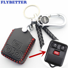 Flybest-capa de couro genuíno com 3 botões para chave remota, estilo de carro (b) l13, ford escape/ranger/explorer/freestar 2024 - compre barato