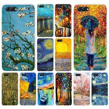 Funda de silicona suave para móvil, carcasa de Tpu con cielo estrellado de Van Gogh 020FG para Honor 9 10 huawei p10 lite y6 prime 2018 mate 10 lite play p smart 2024 - compra barato