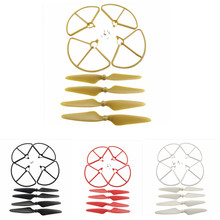 Hubsan 4Pcs CW CCW Propellers With 4Pcs Prop Guards For H501S Airplane Gold Red Black White 2024 - buy cheap