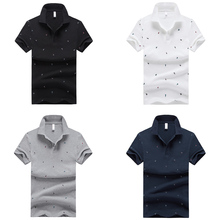 Camiseta de algodón con estampado para hombre, Polo de manga corta con cuello levantado, venta al por mayor, 3-4 unidades/lote 2024 - compra barato