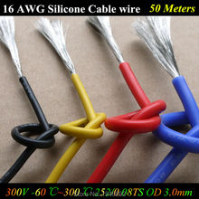 Cable de silicona Flexible de 50 metros, 16 AWG, RC 16AWG 252/0.08TS OD 3,0mm, alambre de cobre estañado de 1,27mm, Cable cuadrado para avión 2024 - compra barato