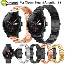 Браслет для оригинального Xiaomi Huami Amazfit Stratos 2 2th pace ремешок браслет умный ремешок 22 мм нержавеющая сталь 2018 2024 - купить недорого