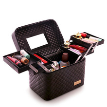 Women Large Capacity Professional Makeup Organizer Fashion Toiletry Cosmetic Bag Multilayer Storage Box Portable Pretty Suitcase 2024 - buy cheap