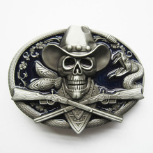 Retail Distribute Western Pirate Skull Belt Buckle BUCKLE-SK036BL Free Shipping 2024 - buy cheap