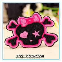 DOUBLEHEE203 The Girl Pink Skull Love Patches Embroidered Iron On Patch For Clothing Sticker Badge Paste For Clothes Bag Pants 2024 - buy cheap