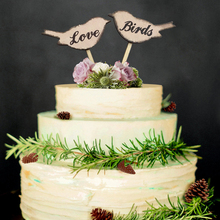 Новый модный топ для торта LOVE Birds, блестящий топ для свадебного украшения, украшение для свадебного торта 2024 - купить недорого