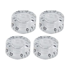 NEW 4pcs Electric Guitar Knobs Speed Control Knobs Buttons Caps Transparent with Black Numbers For LP Style Guitar 2024 - buy cheap