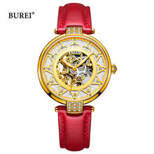 BUREI Brand Women Fashion Gold Automatic Watches Ladies Luxury Waterproof Sapphire Hollow Mechanial Wristwatch Relogio Feminino 2024 - buy cheap
