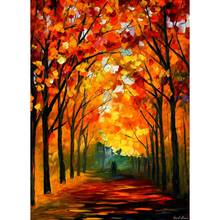 Landscape Modern paintings with Palette knife art oil on Canvas farewell to autumn Handmade high quality 2024 - buy cheap