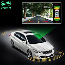 Sensor de radar de estacionamento com vídeo para carro, canal duplo, dianteiro, traseiro, 16mm, 8 sensores retos, 2 entrada de câmera de vídeo para carro, monitor android, reprodutor de dvd 2024 - compre barato