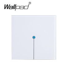 Wallpad 1 gang 1 way interruptor de luz de toque de vidro cristal branco, interruptor de luz led toque 110 v ~ 220 v, livre personalizar o logotipo, frete grátis