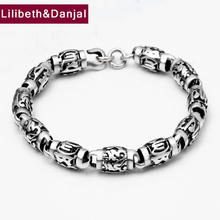 Men Women Bracelet 100% Real 925 sterling silver Buddhist Heart Sutra Charm Chain Bracelet Bangle Gift Vintage Jewelry 2021 FB7 2024 - buy cheap