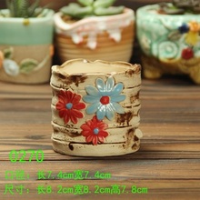 Hand made  South Korea flower pots  succulents  small flowerpot  flowers pattern  ceramic vases  pottery vase  onsale~ 2024 - buy cheap