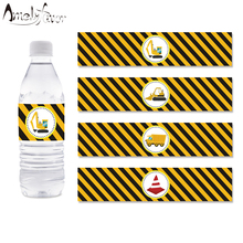 Construction Trucks Theme Bottle Labels Kids Event Birthday Party Decorations Supplies Digger Bottle Wrapper Decorations 2024 - buy cheap