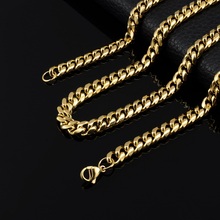 Men's Miami Cuban Link Chain Stainless Steel  Gold Filled  Necklace 8mm Charm Hip Hop  Punk Jewelry 24Inch 2024 - buy cheap