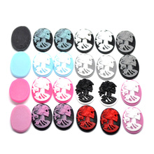 LF 20Pcs Mixed Resin Oval Skull Frame Decoration Crafts Flatback Cabochon Embellishments For Scrapbooking Cute Diy Accessories 2024 - buy cheap