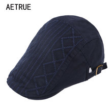 AETRUE Fashion Berets Hats Men Summer Berets Caps For Men Women Casquette Visor Cap Peaked Cotton Newsboy Male Winter Visors Hat 2024 - compre barato