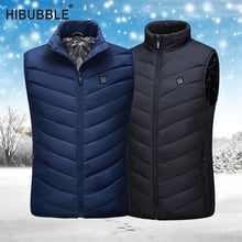 2018 Electric Heated Vest Men Heating Waist Coat Thermal Warm Clothing Feather Fashion Winter Heated Jacket Plus Size Black Navy 2024 - buy cheap