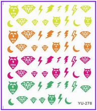 1X  Water Transfers Stickers Nail Decals Stickers Decal Grafitti Star Diamond Wave Lace Kiss YU277-282 2024 - buy cheap