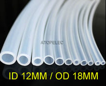 Tubo de manguera de silicona Flexible para comida ligera, 2M, 12x18, diámetro de 12mm, diámetro de 18mm, transparente 2024 - compra barato
