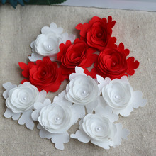 20Pcs/Lot White Red Satin Cloth Lace Patch DIY Handmade 3D Pearl Flower Wedding Dress Headwear Materials 2024 - buy cheap