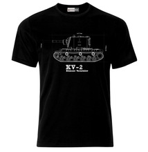 Ropa de algodón de manga corta para hombre, camiseta de KV-2, Kliment, Voroshilov, Tank, Blueprint, Ejército de la URSS, Panzer, Unión soviético, 2018 2024 - compra barato