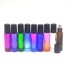 3pcs Empty 10ml Roller Glass Bottle Fragrance Perfume Essential Oil Perfume Colorful Bottle Roll On Black Plastic Cap 2024 - buy cheap