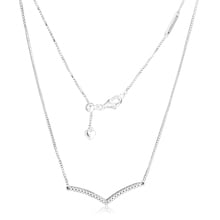 Authentic 925 Sterling Silver Chain Necklaces for Women Shimmering Wish Necklace Pendant Fine Jewelry collier Wholesale 2024 - buy cheap