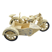 Деревянные 3D головоломки Развивающие игрушки для детей DIY 3 цикл двигатель велосипед строительство головоломка игра сборка игрушка подарок 2024 - купить недорого