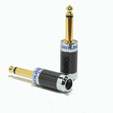 New 6.3mm Mono Connector Copper Gold plated Carbon Fiber Phone Jackets MIC 4 pcs 2024 - buy cheap