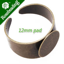 12mm Antique Bronze Plated Adjustable Ring Blanks Base With Flat Pad,ring setting,fit 12mm glass cabochon,Sold 20PCS Per Package 2024 - купить недорого
