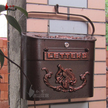 Buzón de correo europeo de bronce mate, caja rústica de hierro, cubo Vintage de moda, caja de lata para periódico, caja de almacenamiento postal de aluminio 2024 - compra barato