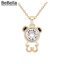 BeBella cute bear pendant necklace with crystals from Swarovski original fashion jewelry for women girls kids children gift 2024 - buy cheap