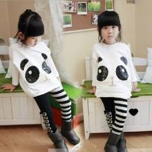 Arrival 2017 Kids animal panda clothes Set Toddler Children Clothing Baby Girls Sets long sleeve T shirt+ Pants Suits 2024 - buy cheap