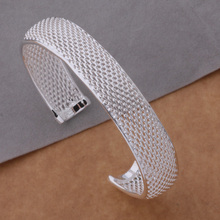 AB090   wholesale silver color color bracelet,  silver color color fashion jewelry Packet edge mesh bracelet /ghhaoyoa cswalkda 2024 - buy cheap