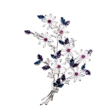 Broche de flor de circonia cúbica de cristal, broche, Pin colgante, accesorios de joyería para mujer A01919 2024 - compra barato